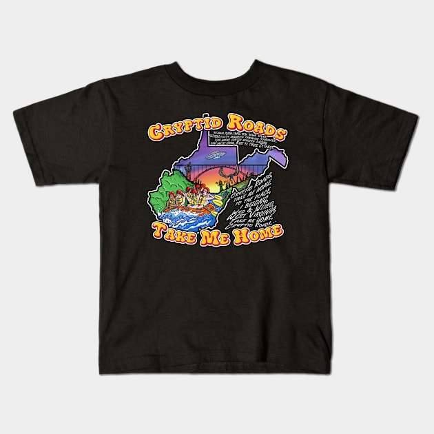 Cryptid Roads Style2 WV Day Kids T-Shirt by theartofron